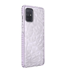 Samsung Galaxy A71 Kılıf Bumper Şeffaf Buzlu Kapak (Mor)