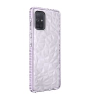 Samsung Galaxy A71 Kılıf Bumper Şeffaf Buzlu Kapak (Mor)