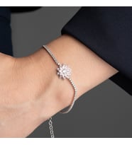 925 Ayar Gümüş Su Yolu Lotus Bileklik (Silver)