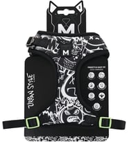 Urban Style Siyah/Beyaz Easy Fit Köpek Göğüs Tasması (S)