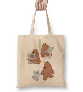 Nom Nom We Bare Bears 06 Bez Çanta Uzun Saplı