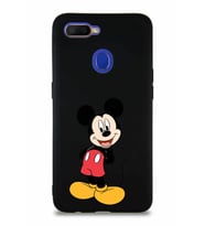 Oppo A12 Soft Premier Kapak Mickey Mouse-B Tasarımlı Silikon Kılıf - Siyah (Şeffaf)