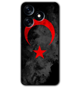 Tecno Spark 10 4G Kılıf HD Desen Baskılı Kılıf - Black Ayyıldız