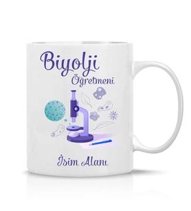 Biyoloji Öğretmeni Tasarım İsim Yazılı Hediye Çay Kahve Kupa Bardak-Öğretmenler3