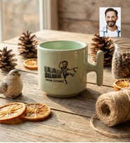 Kişiye Özel Karikatürlü Siyah Beyaz Taraftar T Pastel Kupa Doğum Günü Hediyesi