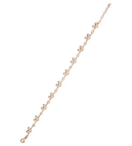 Zirkon Taşlı 925 Ayar Gümüş Rose Tasarım Bileklik - 45096901