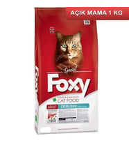 Foxy 32/10 Sterilised Tavuk Etli Kısırlaştırılmış Kedi Maması 1 Kg AÇIK