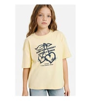 Defacto Oversize Bisiklet Yaka Sarı Kız Çocuk T-Shirt G1765A8/YL498
