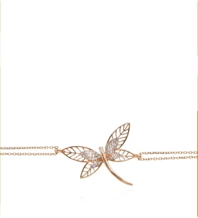 Madam Matmazel Yusufçuk Gümüş Kadın Bileklik,14K Rose Altın Kaplama Kübik Zirkon (CZ), 925 Ayar (Rose - Gold)