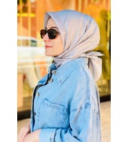 Düz Fon İpek Twill Eşarp 4053 (Gri)