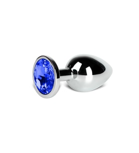 Metal Elmas Taşlı A*nal Plug Mavi En Küçük Boy