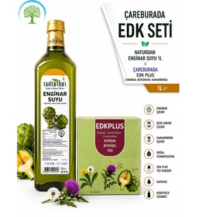 Naturdan Enginar Suyu 1L - Aromatik Su 1000 ml & ÇareBurada EDK Karışık Bitkisel Toz Enginar, Deve