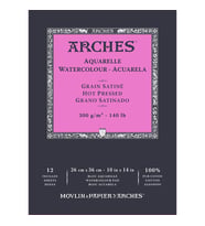 Arches Sulu Boya Blok Defter Hot Pressed 300g 12 Yaprak 26x36