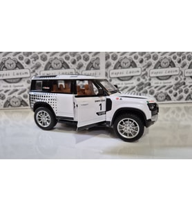 Diecast Model Metal Oyuncak Araba Land Rover Jip Defender Modifiyeli Koleksiyon Jeep 20cm Suv Beyaz