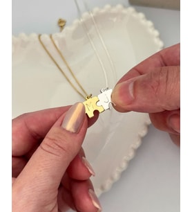 kişiye özel ikili harfli puzzle kolye