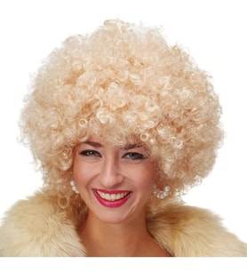 Dodes Altın Renk Kıvırcık Afro Parti Peruğu