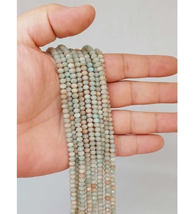 Amazonit Taşı Rondela Faset Kesim 3*4mm Dizi (53102)