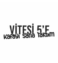 Vitesi 5'e Kafayı Sana Taktım Araba Sticker siyah 16x5 CM (Siyah)