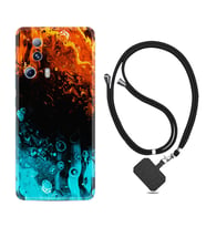 Xiaomi Mi 13 Lite Kılıf Silikon Boyun Askılı İpli Desenli Silikon Orange Blue Color 1665