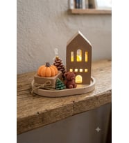Küçük Ev Işığı Mum - Mumelia Candles Doğal Soya Taştozu Ev Sonbahar Tasarım Dekoratif Mum Seti