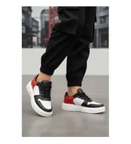 AYK'S Aper 049 G Beyaz-Bordo Unisex Spor Ayakkabı (Siyah-Kırmızı)