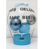 YENİ DOĞAN ERKEK BEBEK HEDİYE BALON İSME ÖZEL (Mavi)