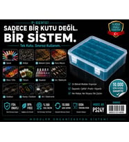 P-SERİSİ 24’lü PLASTİK ŞEFFAF YEŞİL KUTU SETİ– 24 Küçük Kutu Modüler Saklama, Organizer, Ambalaj sistemi