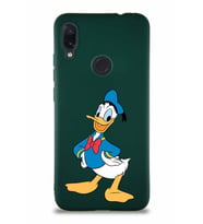 Xiaomi Redmi Note 7 Pro Soft Premier Kapak Donald Duck-C Tasarımlı Silikon Kılıf - Yeşil (Şeffaf)