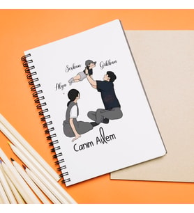 Canım Ailem Tasarımlı Defter Kişiye Özel