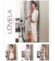 LOWELA PARİS 2009 Saten Kısa Gecelikli 6 Lı Çeyiz  SETİ  (Ekru)