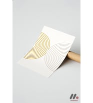 Altın Daireler Minimal, Çerçevesiz Yüksek Kalite Duvar Afişi - Modern Ev Dekorasyonu