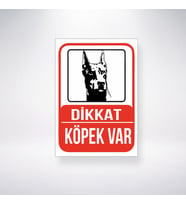 Dikkat Köpek Var 21x28 Arkası Sticker
