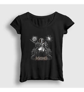 Presmono Kadın Siyah Queen Behemoth T-Shirt 16790tt