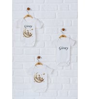 Pia Baby Premium %100 Pamuk İsme Özel Organik Baskılı Üçlü Set Çıtçıtlı Bebek Body Zıbın Modelleri 5052-18 (Ekru)