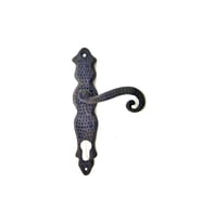 Antika Tarz Dekoratif Pirinç Kıvrık Banyo Kapı Kolu - 210x43 mm, Oksit TG-V 5536