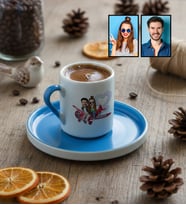 Kişiye Özel Karikatürlü Uçuyorum Aşkından Sevgiliye Hediye Türk Kahvesi Fincanı Sevgililer Günü Hediyesi
