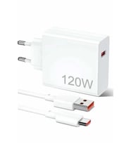 120w Şarj Aleti Hızlı Çift Turbo Şarj Aleti Seti Beyaz