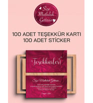 100 Adet Teşekkür Kartı ve 100 adet Teşekkür Sticker PYTKSVTK27