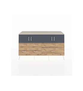 Kronos Konsol 4 Raflı 6 Çekmeceli 4 Kapaklı 176x59x99 Aytaşı-Antrasit/Çam