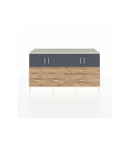 Kronos Konsol 4 Raflı 6 Çekmeceli 4 Kapaklı 176x59x99 Aytaşı-Antrasit/Çam