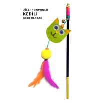 Kedili Ponponlu Zilli Kedi Oltası