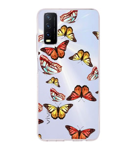 PrintiFy Vivo Y20s ile Uyumlu 1mm Slim Fit Water Color 2 Baskılı Şeffaf  Kılıf