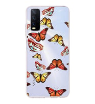 PrintiFy Vivo Y20s ile Uyumlu 1mm Slim Fit Water Color 2 Baskılı Şeffaf  Kılıf