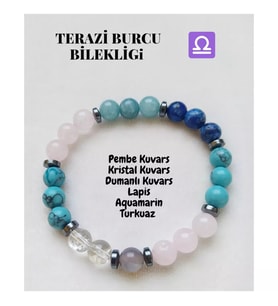 Terazi Burcu Doğaltaş Unisex Bileklik