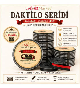 ANTİK MARKET Premium Daktilo Şeridi Kırmızı-Siyah Çift Makaralı