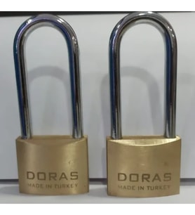 Doras Ersa 2'li Set Uzun Kanca Pas Pirinç Asma Kilit 50 Mm