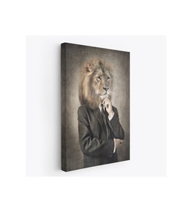 Aslan Kafalı İnsan Kanvas Tablo-4993