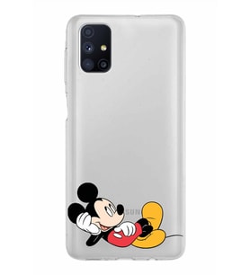 Samsung Galaxy M51 Kapak Mickey Mouse Tasarımlı Şeffaf Silikon Kılıf