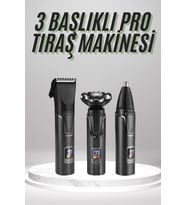 Northcity Dijital Göstergeli 3 Başlıklı Tıraş Makinesi - Islak Kuru Kablosuz Günlük Bakım