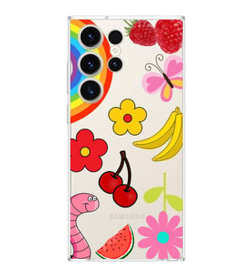 PrintiFy Samsung Galaxy S23 Ultra ile Uyumlu Water Color 5  Kamera Korumalı Şeffaf  Kılıf